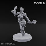 Spike Helmed Mace Swinging Anointed Warrior B Miniature for Dungeons and Dragons, Pathfinder or other TTRPGs