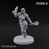Spike Helmed Mace Swinging Anointed Warrior B Miniature for Dungeons and Dragons, Pathfinder or other TTRPGs