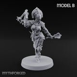 Spike Helmed Mace Swinging Anointed Warrior B Miniature for Dungeons and Dragons, Pathfinder or other TTRPGs