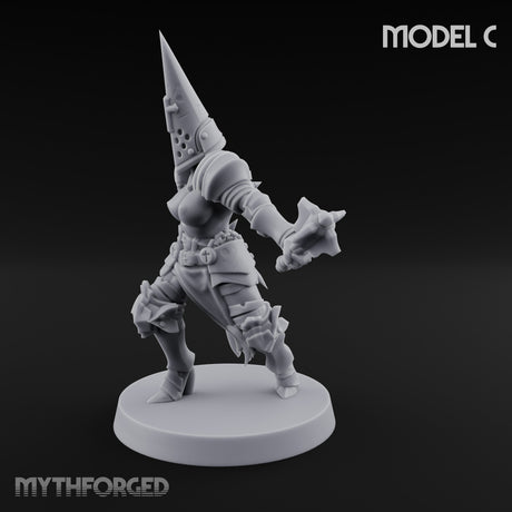 Spike Helmed Mace Swinging Anointed Warrior C Miniature for Dungeons and Dragons, Pathfinder or other TTRPGs