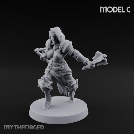 Spike Helmed Mace Swinging Anointed Warrior C Miniature for Dungeons and Dragons, Pathfinder or other TTRPGs