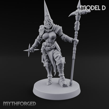 Spike Helmed Mace Swinging Anointed Warrior D Miniature for Dungeons and Dragons, Pathfinder or other TTRPGs