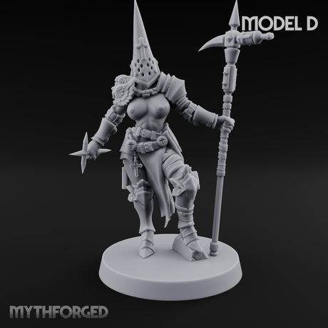Spike Helmed Mace Swinging Anointed Warrior D Miniature for Dungeons and Dragons, Pathfinder or other TTRPGs