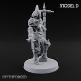 Spike Helmed Mace Swinging Anointed Warrior D Miniature for Dungeons and Dragons, Pathfinder or other TTRPGs