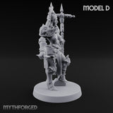 Spike Helmed Mace Swinging Anointed Warrior D Miniature for Dungeons and Dragons, Pathfinder or other TTRPGs