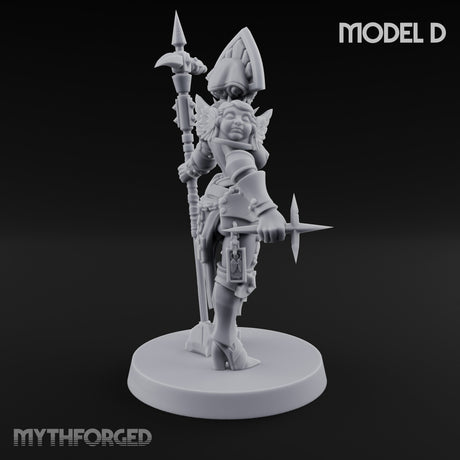 Spike Helmed Mace Swinging Anointed Warrior D Miniature for Dungeons and Dragons, Pathfinder or other TTRPGs