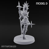Spike Helmed Mace Swinging Anointed Warrior D Miniature for Dungeons and Dragons, Pathfinder or other TTRPGs