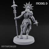 Spike Helmed Mace Swinging Anointed Warrior D Miniature for Dungeons and Dragons, Pathfinder or other TTRPGs