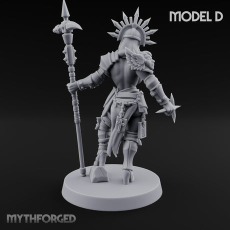 Spike Helmed Mace Swinging Anointed Warrior D Miniature for Dungeons and Dragons, Pathfinder or other TTRPGs