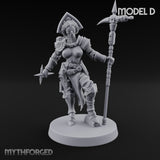 Spike Helmed Mace Swinging Anointed Warrior D Miniature for Dungeons and Dragons, Pathfinder or other TTRPGs