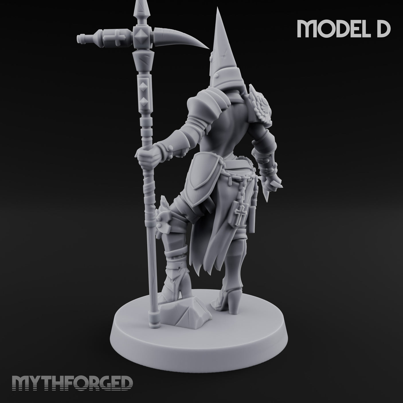 Spike Helmed Mace Swinging Anointed Warrior D Miniature for Dungeons and Dragons, Pathfinder or other TTRPGs