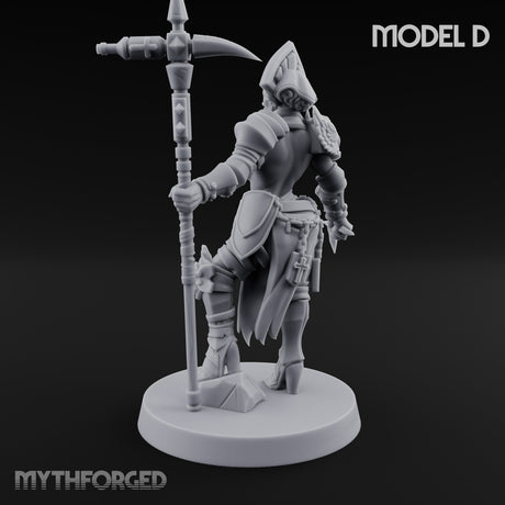 Spike Helmed Mace Swinging Anointed Warrior D Miniature for Dungeons and Dragons, Pathfinder or other TTRPGs