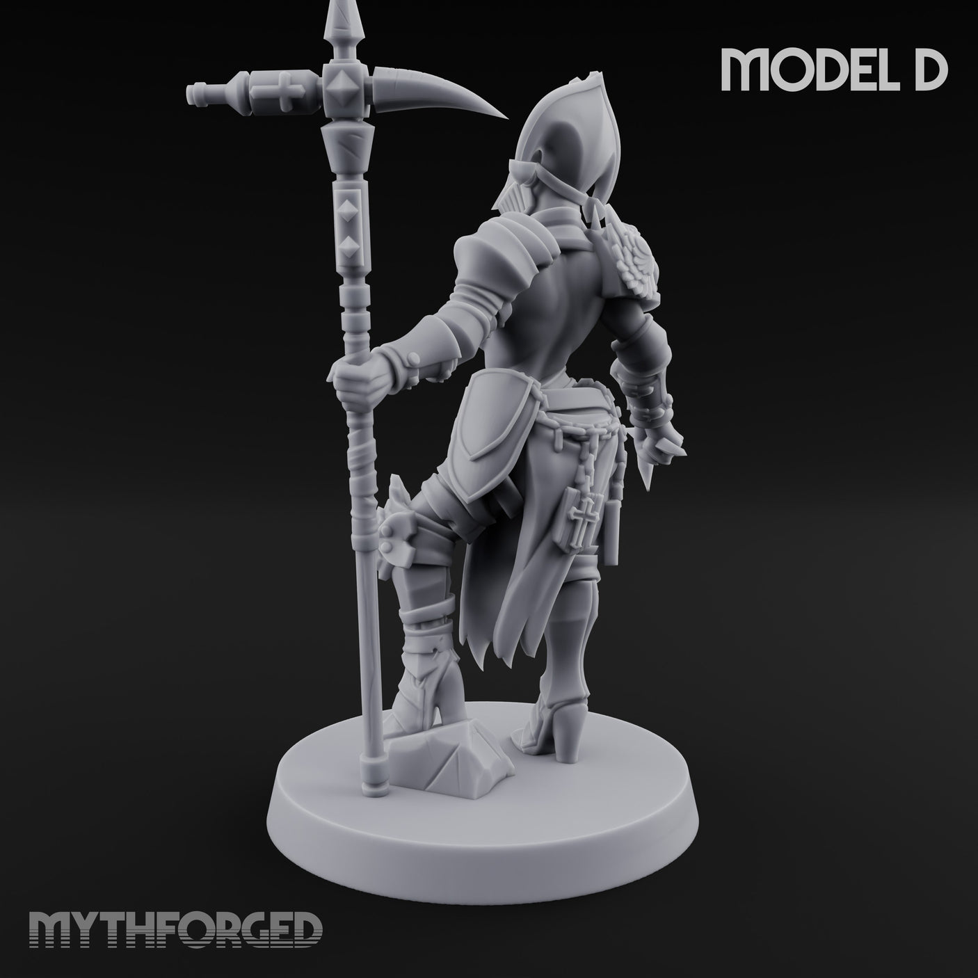 Spike Helmed Mace Swinging Anointed Warrior D Miniature for Dungeons and Dragons, Pathfinder or other TTRPGs