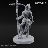 Spike Helmed Mace Swinging Anointed Warrior D Miniature for Dungeons and Dragons, Pathfinder or other TTRPGs