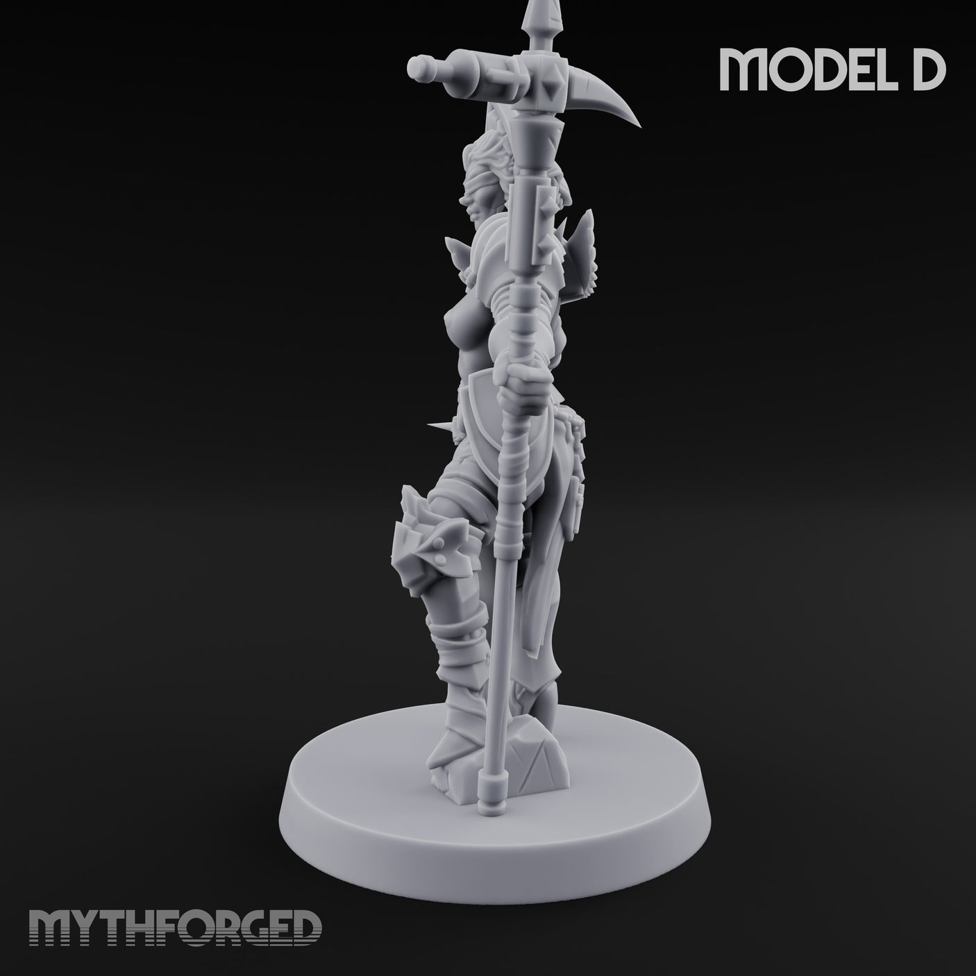 Spike Helmed Mace Swinging Anointed Warrior D Miniature for Dungeons and Dragons, Pathfinder or other TTRPGs