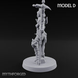 Spike Helmed Mace Swinging Anointed Warrior D Miniature for Dungeons and Dragons, Pathfinder or other TTRPGs