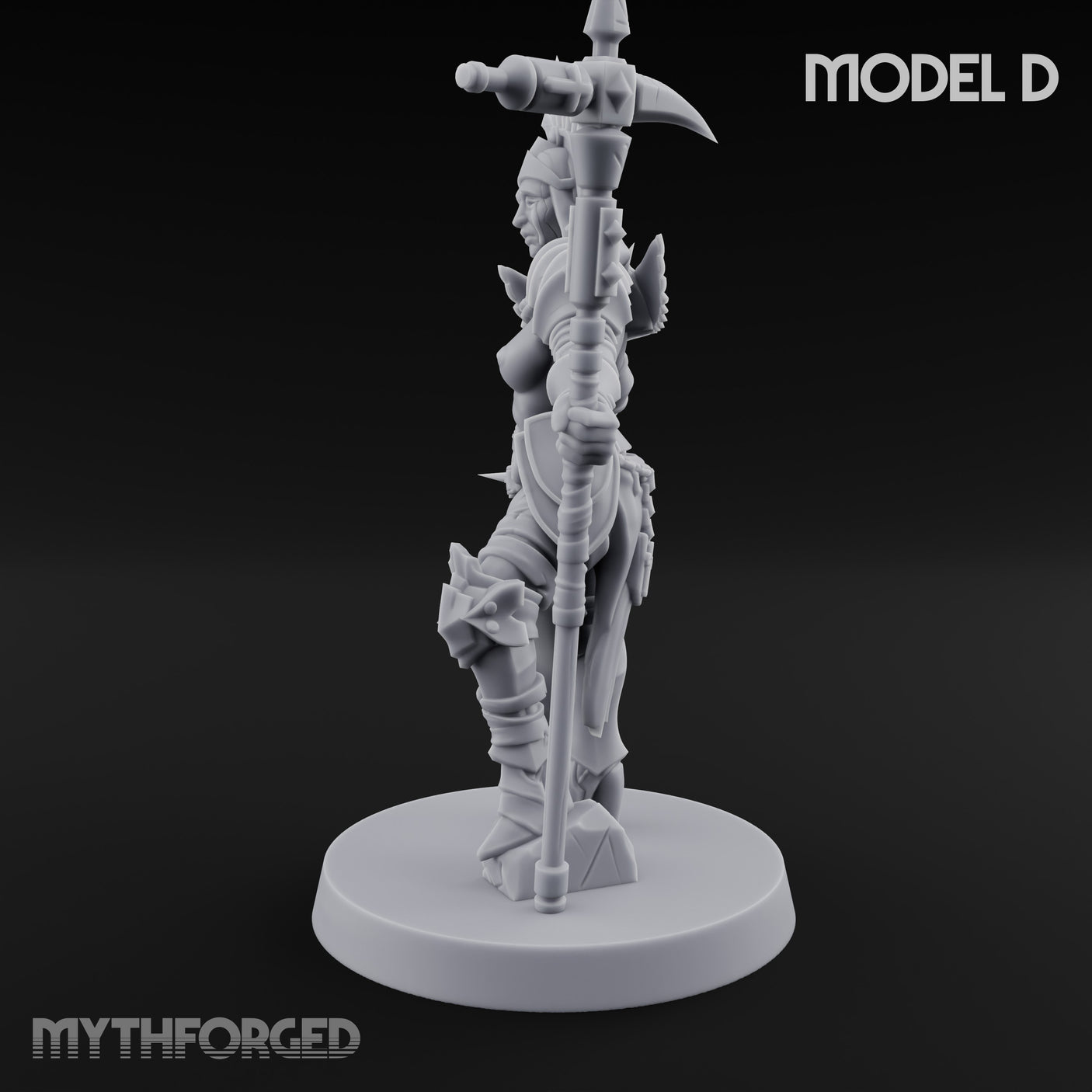 Spike Helmed Mace Swinging Anointed Warrior D Miniature for Dungeons and Dragons, Pathfinder or other TTRPGs