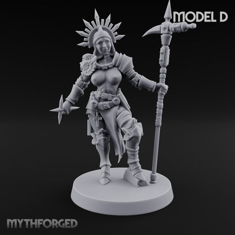 Spike Helmed Mace Swinging Anointed Warrior D Miniature for Dungeons and Dragons, Pathfinder or other TTRPGs