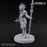 Spike Helmed Mace Swinging Anointed Warrior D Miniature for Dungeons and Dragons, Pathfinder or other TTRPGs