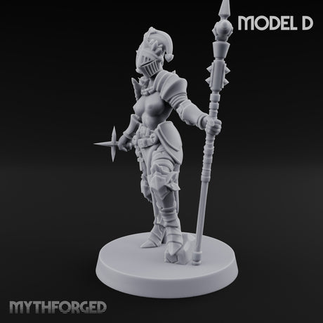 Spike Helmed Mace Swinging Anointed Warrior D Miniature for Dungeons and Dragons, Pathfinder or other TTRPGs
