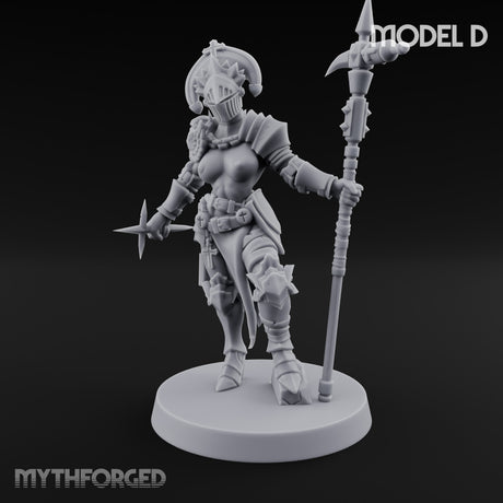 Spike Helmed Mace Swinging Anointed Warrior D Miniature for Dungeons and Dragons, Pathfinder or other TTRPGs