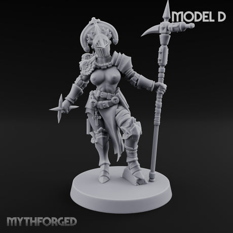 Spike Helmed Mace Swinging Anointed Warrior D Miniature for Dungeons and Dragons, Pathfinder or other TTRPGs