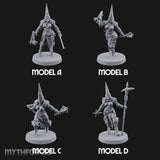 Spike Helmed Mace Swinging Anointed Warriors Miniature for Dungeons and Dragons, Pathfinder or other TTRPGs