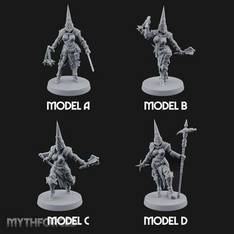 Spike Helmed Mace Swinging Anointed Warriors Miniature for Dungeons and Dragons, Pathfinder or other TTRPGs