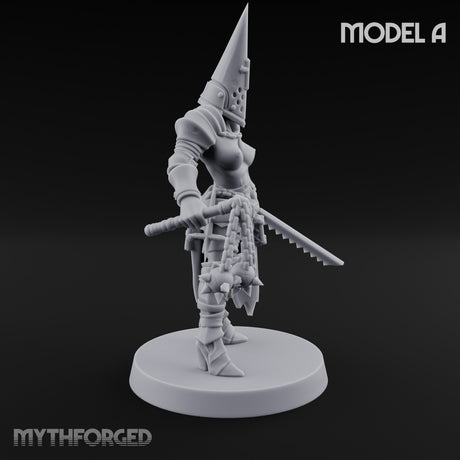 Spike Helmed Mace Swinging Anointed Warriors Miniature for Dungeons and Dragons, Pathfinder or other TTRPGs