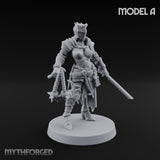 Spike Helmed Mace Swinging Anointed Warriors Miniature for Dungeons and Dragons, Pathfinder or other TTRPGs