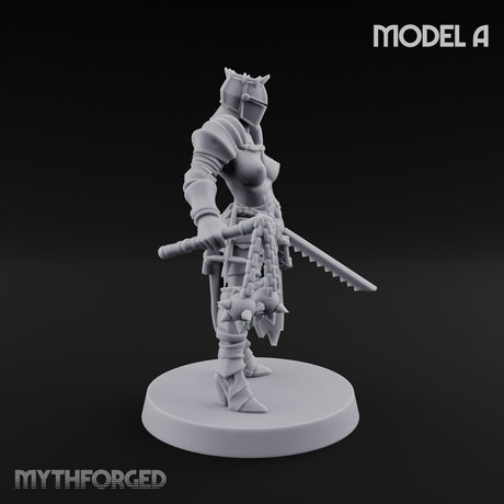 Spike Helmed Mace Swinging Anointed Warriors Miniature for Dungeons and Dragons, Pathfinder or other TTRPGs