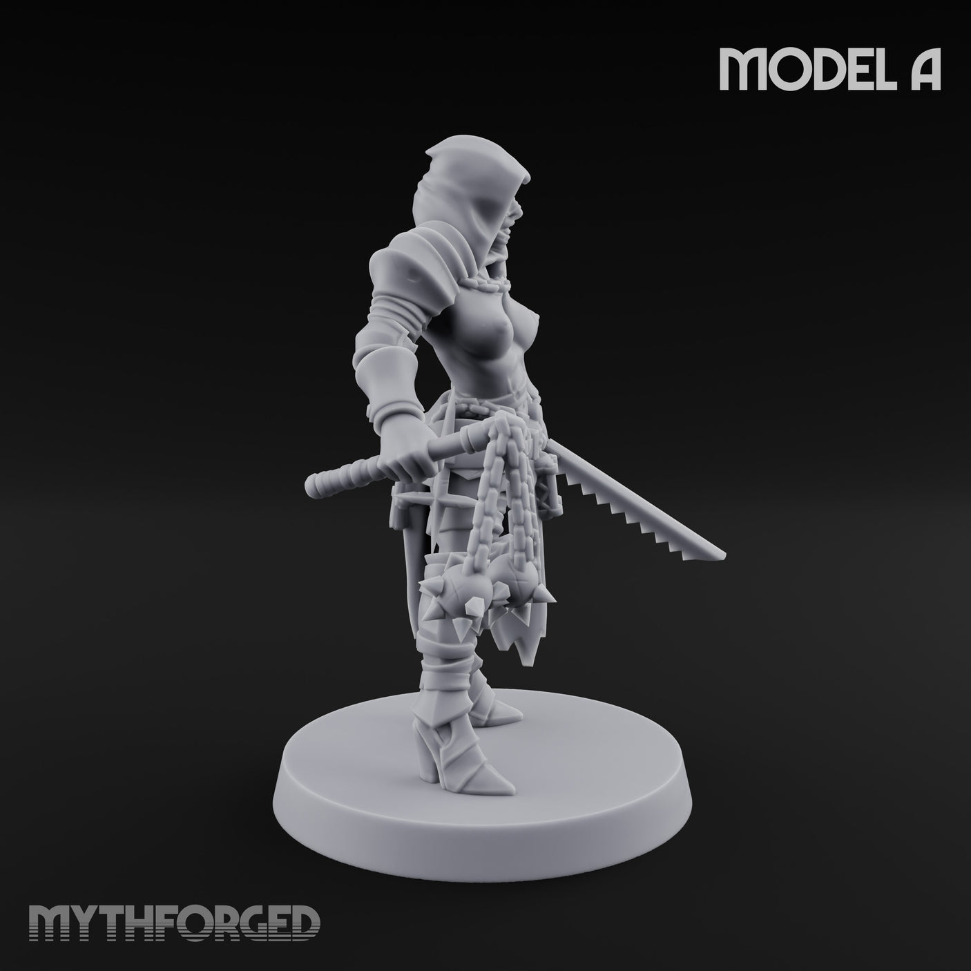 Spike Helmed Mace Swinging Anointed Warriors Miniature for Dungeons and Dragons, Pathfinder or other TTRPGs