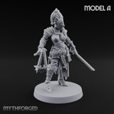 Spike Helmed Mace Swinging Anointed Warriors Miniature for Dungeons and Dragons, Pathfinder or other TTRPGs