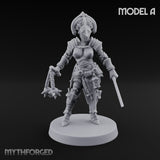 Spike Helmed Mace Swinging Anointed Warriors Miniature for Dungeons and Dragons, Pathfinder or other TTRPGs