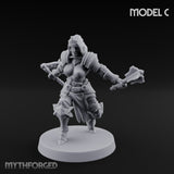 Spike Helmed Mace Swinging Anointed Warriors Miniature for Dungeons and Dragons, Pathfinder or other TTRPGs