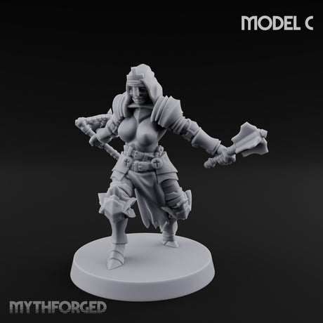 Spike Helmed Mace Swinging Anointed Warriors Miniature for Dungeons and Dragons, Pathfinder or other TTRPGs