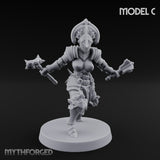 Spike Helmed Mace Swinging Anointed Warriors Miniature for Dungeons and Dragons, Pathfinder or other TTRPGs