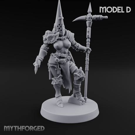 Spike Helmed Mace Swinging Anointed Warriors Miniature for Dungeons and Dragons, Pathfinder or other TTRPGs