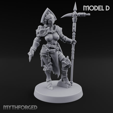 Spike Helmed Mace Swinging Anointed Warriors Miniature for Dungeons and Dragons, Pathfinder or other TTRPGs