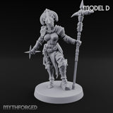 Spike Helmed Mace Swinging Anointed Warriors Miniature for Dungeons and Dragons, Pathfinder or other TTRPGs