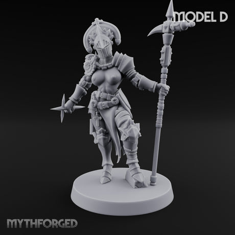 Spike Helmed Mace Swinging Anointed Warriors Miniature for Dungeons and Dragons, Pathfinder or other TTRPGs