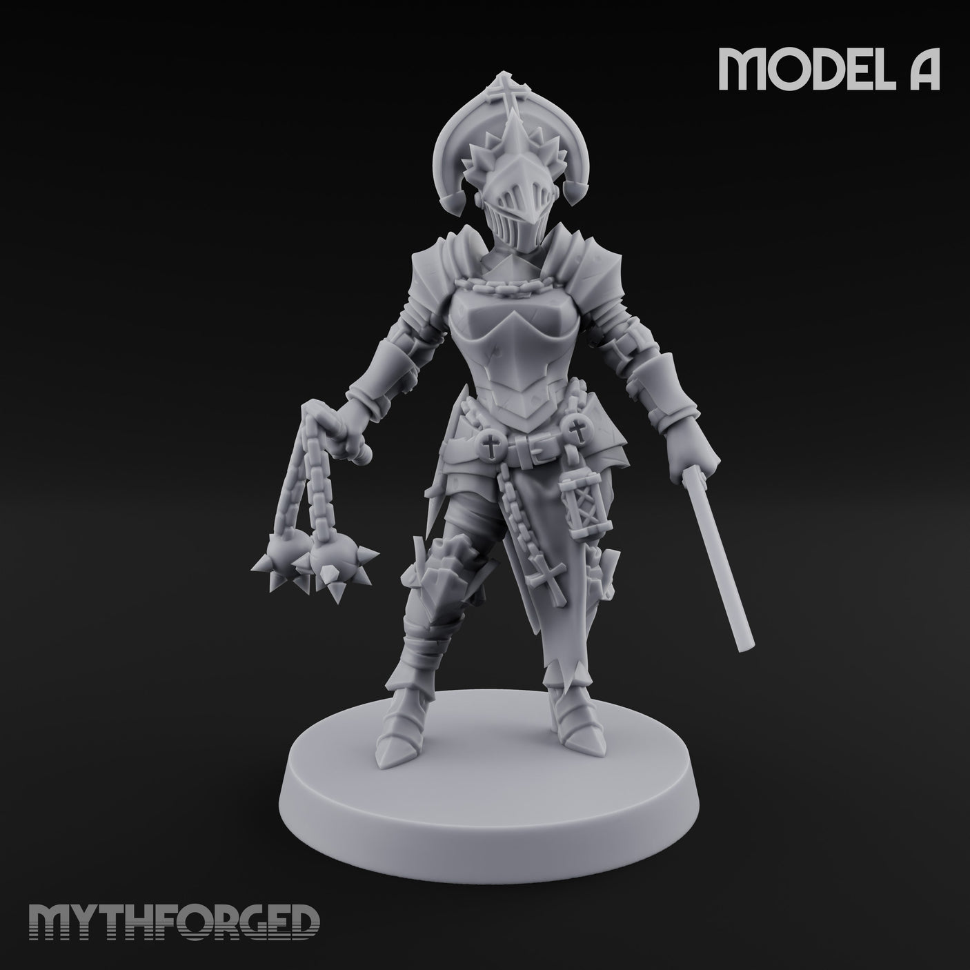 Spike Helmed Weapon Wielding Stigmatic Nun A — Knight