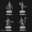 Spike Helmed Weapon Wielding Stigmatic Nuns Miniature for Dungeons and Dragons, Pathfinder or other TTRPGs