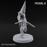 Spike Helmed Weapon Wielding Stigmatic Nuns Miniature for Dungeons and Dragons, Pathfinder or other TTRPGs