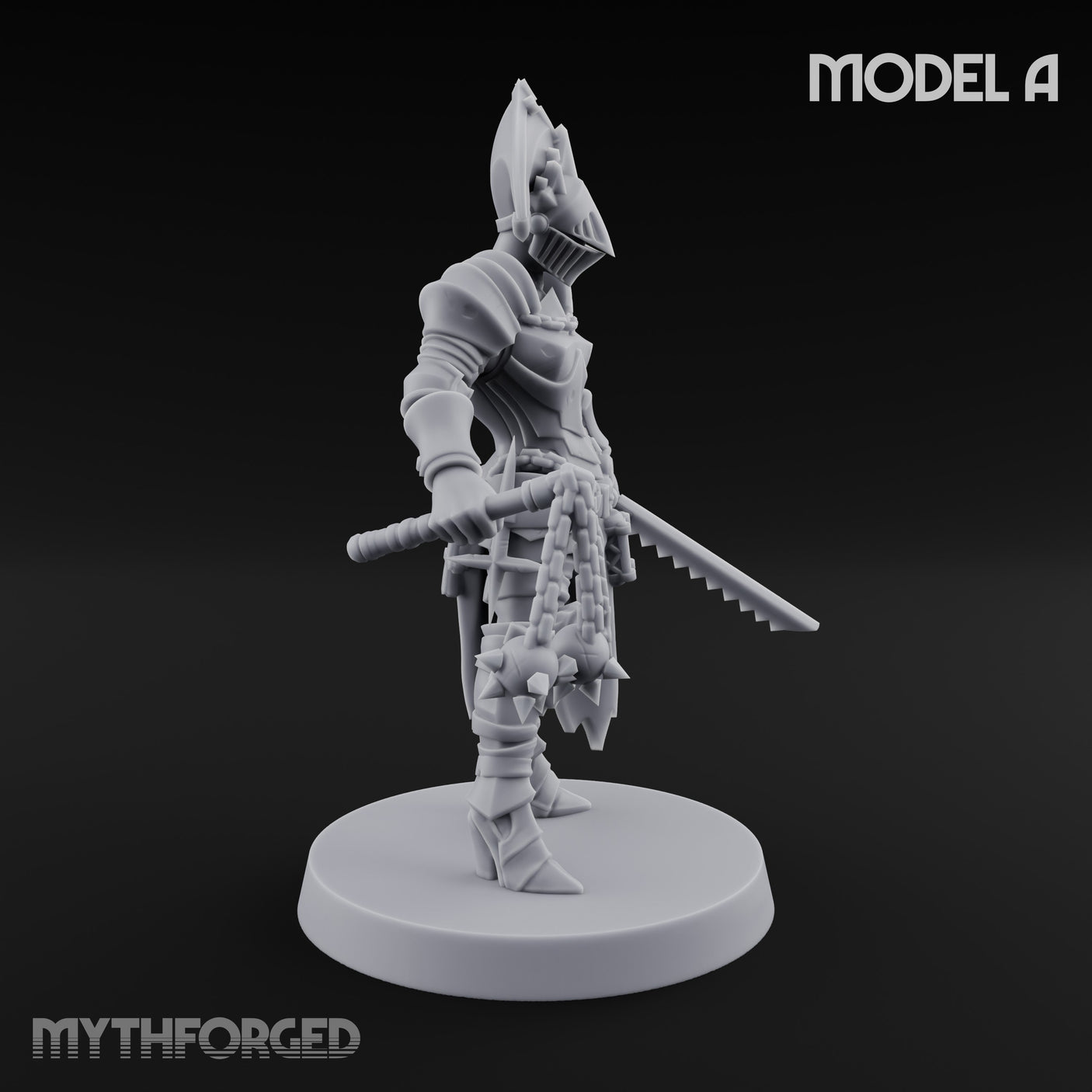 Spike Helmed Weapon Wielding Stigmatic Nuns Miniature for Dungeons and Dragons, Pathfinder or other TTRPGs