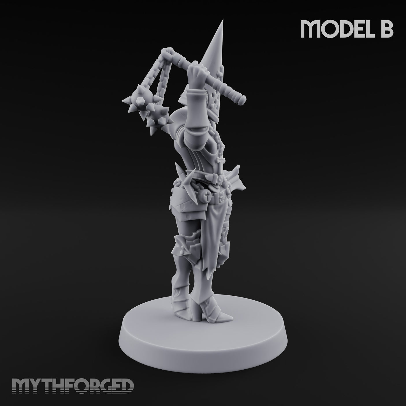 Spike Helmed Weapon Wielding Stigmatic Nuns Miniature for Dungeons and Dragons, Pathfinder or other TTRPGs