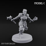 Spike Helmed Weapon Wielding Stigmatic Nuns Miniature for Dungeons and Dragons, Pathfinder or other TTRPGs
