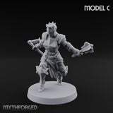 Spike Helmed Weapon Wielding Stigmatic Nuns Miniature for Dungeons and Dragons, Pathfinder or other TTRPGs