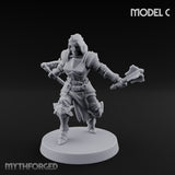 Spike Helmed Weapon Wielding Stigmatic Nuns Miniature for Dungeons and Dragons, Pathfinder or other TTRPGs