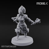 Spike Helmed Weapon Wielding Stigmatic Nuns Miniature for Dungeons and Dragons, Pathfinder or other TTRPGs